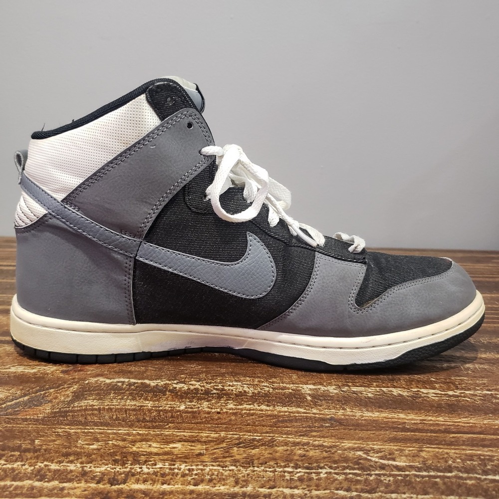 Nike Dunk High Black Grey White 317982-054 Mens Size 13 Sneakers - Picture 5 of 16